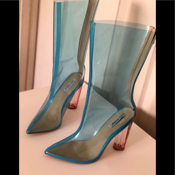 Cape Robbin Shoes - Clear Jelly High Top High Heels , “Ella” Style.
